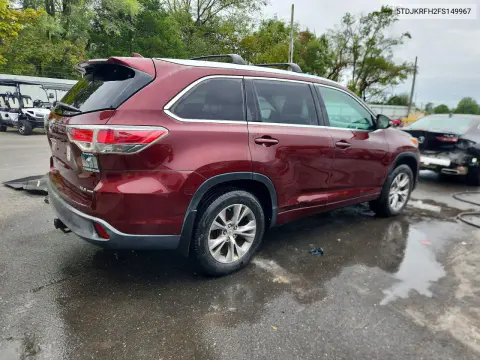 2015 Toyota Highlander Xle VIN 5TDJKRFH2FS149967 фото 3