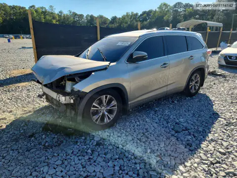5TDJKRFHXFS114142 — 2015 Toyota Highlander, Передняя часть, фото до ремонта