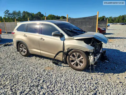 2015 Toyota Highlander Xle VIN 5TDJKRFHXFS114142 фото 4