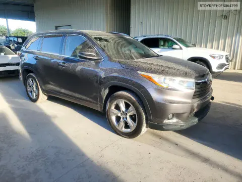 2015 Toyota Highlander Limited VIN 5TDYKRFH0FS064799 фото 4