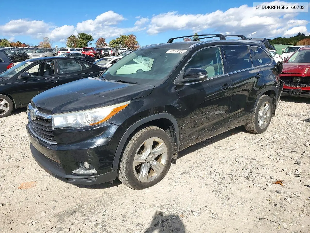 2015 Toyota Highlander Limited Platinum VIN 5TDDKRFH5FS160703 фото 1