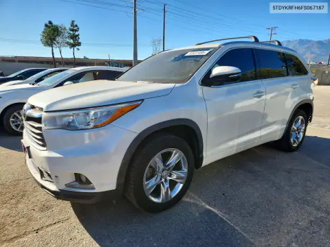 5TDYKRFH6FS067187 — 2015 Toyota Highlander, Задняя часть, фото до ремонта