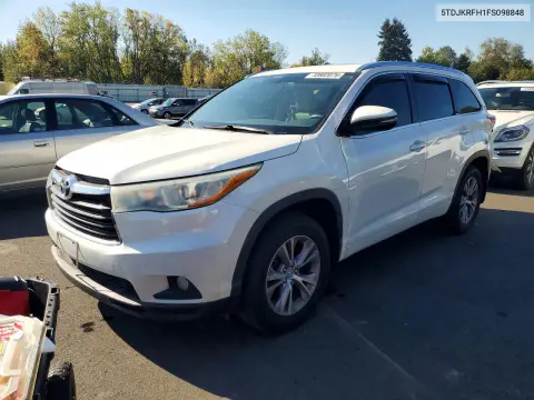 5TDJKRFH1FS098848 — 2015 Toyota Highlander, Передняя часть, фото до ремонта