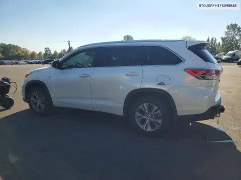 2015 Toyota Highlander Xle VIN 5TDJKRFH1FS098848 фото 2