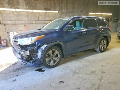 5TDDKRFHXGS296357 — 2016 Toyota Highlander, Передняя часть, фото до ремонта