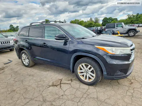 2016 Toyota Highlander Le VIN 5TDBKRFH6GS322539 фото 4