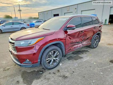 5TDJKRFHXGS340280 — 2016 Toyota Highlander, Сторона, фото до ремонта