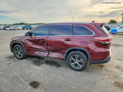 2016 Toyota Highlander Xle VIN 5TDJKRFHXGS340280 фото 2