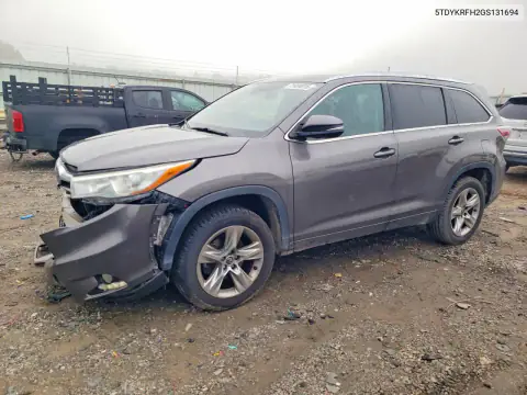 5TDYKRFH2GS131694 — 2016 Toyota Highlander, Передняя часть, фото до ремонта