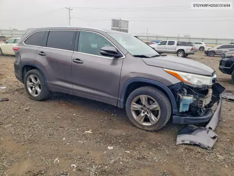 5TDYKRFH2GS131694 — 2016 Toyota Highlander, фото 4 с аукциона Copart, Передняя часть