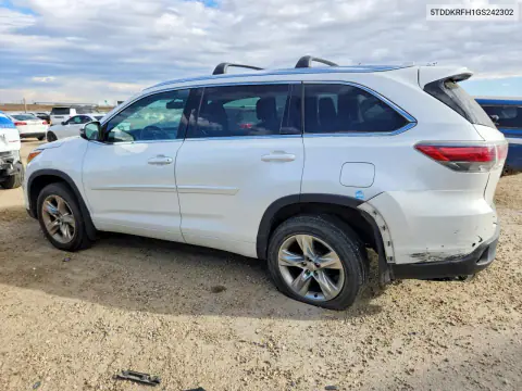 2016 Toyota Highlander Limited VIN 5TDDKRFH1GS242302 фото 2