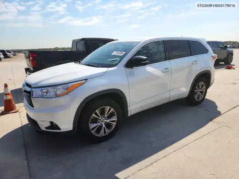 5TDZKRFH5GS179016 — 2016 Toyota Highlander, Сторона, фото до ремонта
