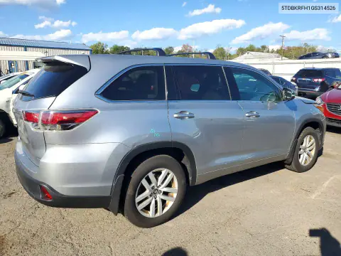 5TDBKRFH1GS314526 — 2016 Toyota Highlander, фото 3 с аукциона Copart 20.10.2026, Передняя часть