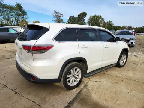 2016 Toyota Highlander Le VIN 5TDZARFH2GS021218 фото 3
