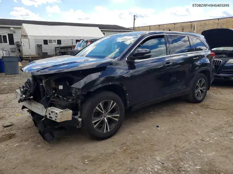 5TDBZRFH0HS405395 — 2017 Toyota Highlander, Передняя часть, фото до ремонта