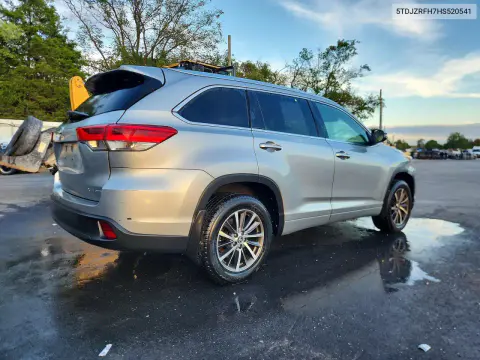 2017 Toyota Highlander Xle VIN 5TDJZRFH7HS520541 фото 3