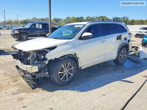 5TDKZRFH1HS512181 — 2017 Toyota Highlander, Передняя часть, фото до ремонта