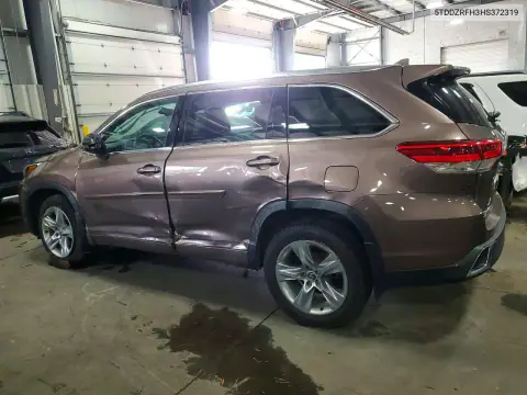 5TDDZRFH3HS372319 — 2017 Toyota Highlander, фото 2 с аукциона Copart, Сторона