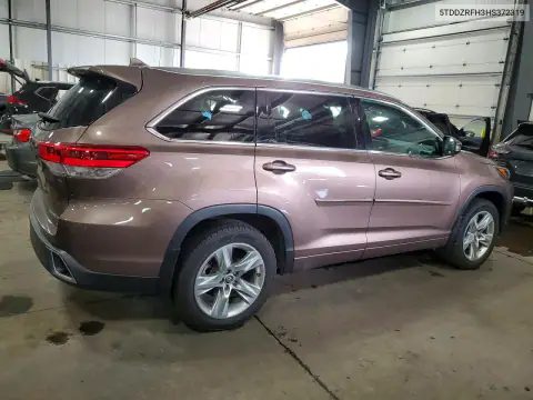 5TDDZRFH3HS372319 — 2017 Toyota Highlander, фото 3 с аукциона Copart, Сторона