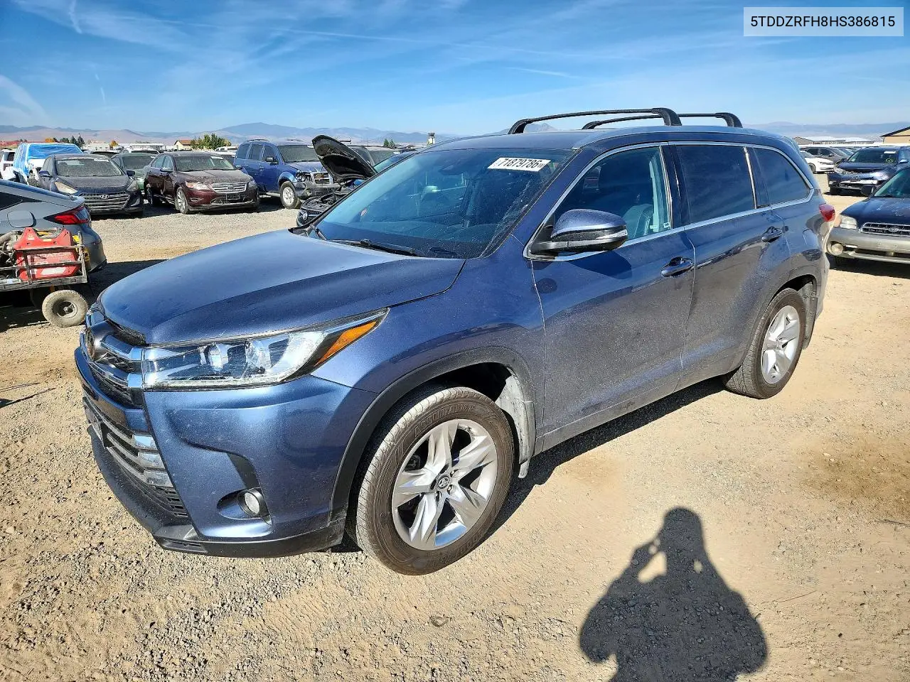 2017 Toyota Highlander Limited VIN 5TDDZRFH8HS386815 фото 1