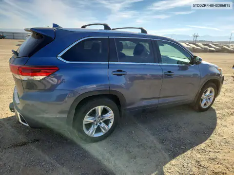 2017 Toyota Highlander Limited VIN 5TDDZRFH8HS386815 фото 3