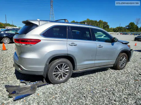 5TDJZRFHXHS391789 — 2017 Toyota Highlander, фото 3 с аукциона Copart, Передняя часть