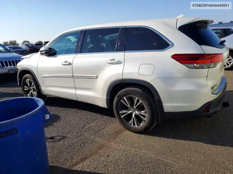 5TDBZRFH0HS445931 — 2017 Toyota Highlander, фото 2 с аукциона Copart 20.10.2026, Передняя часть