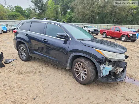 5TDKZRFH2JS534082 — 2018 Toyota Highlander, фото 4 с аукциона Copart, Передняя часть