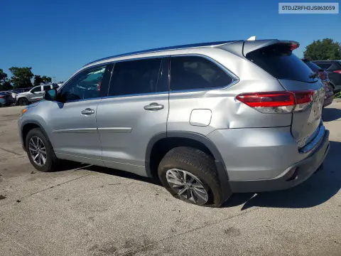 2018 Toyota Highlander Xle VIN 5TDJZRFH3JS863059 фото 2