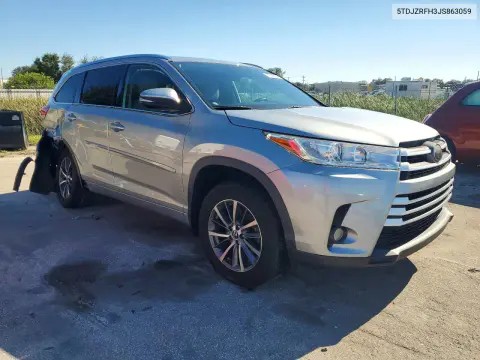 2018 Toyota Highlander Xle VIN 5TDJZRFH3JS863059 фото 4