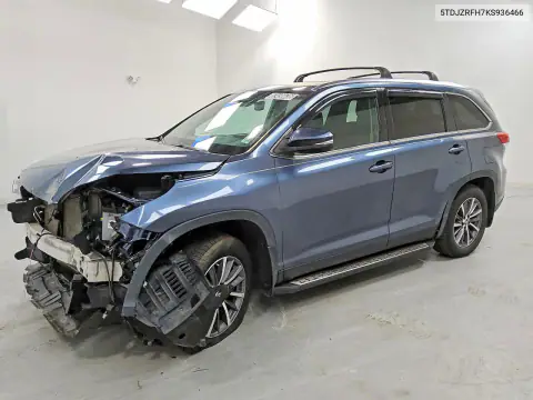 5TDJZRFH7KS936466 — 2019 Toyota Highlander, Механические повреждения, фото до ремонта