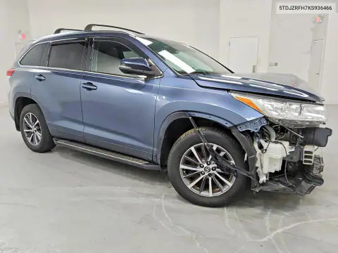 5TDJZRFH7KS936466 — 2019 Toyota Highlander, фото 4 с аукциона Copart 15.10.2026, Механические повреждения