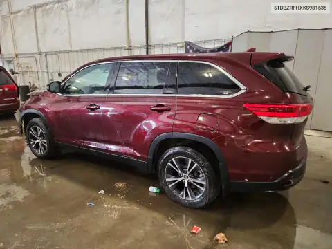 5TDBZRFHXKS981535 — 2019 Toyota Highlander, фото 2 с аукциона Copart, Передняя часть