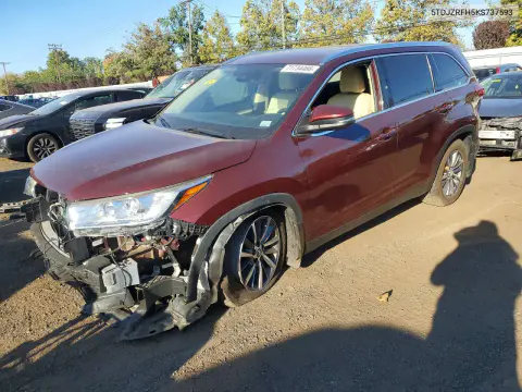 5TDJZRFH5KS737593 — 2019 Toyota Highlander, Повреждения со всех сторон, фото до ремонта