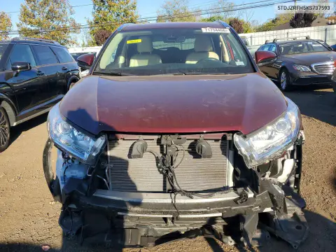 2019 Toyota Highlander Xle VIN 5TDJZRFH5KS737593 фото 5