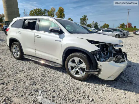 2019 Toyota Highlander Hybrid Limited VIN 5TDDGRFH7KS076636 фото 4