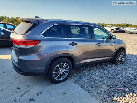 2019 Toyota Highlander Xle Hybrid VIN 5TDJGRFH1K5072536 фото 3