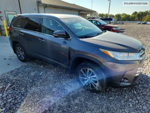2019 Toyota Highlander Xle Hybrid VIN 5TDJGRFH1K5072536 фото 4