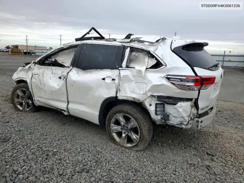 2019 Toyota Highlander Hybrid Limited Platinum VIN 5TDDGRFH4KS061236 фото 2