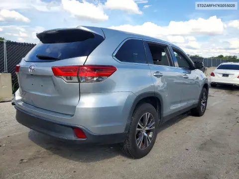 2019 Toyota Highlander Le VIN 5TDZARFH7KS055020 фото 3