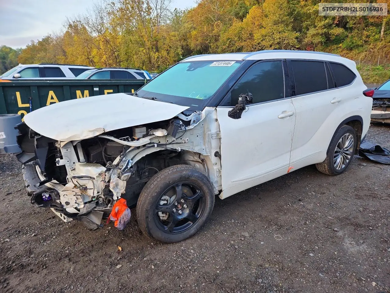 2020 Toyota Highlander Platinum VIN 5TDFZRBH2LS016936 фото 1