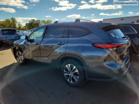 5TDGZRBH4MS528493 — 2021 Toyota Highlander, фото 2 с аукциона Copart, Передняя часть