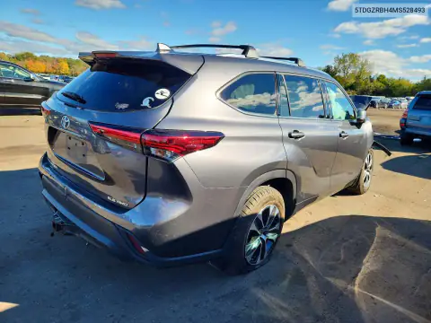 5TDGZRBH4MS528493 — 2021 Toyota Highlander, фото 3 с аукциона Copart, Передняя часть