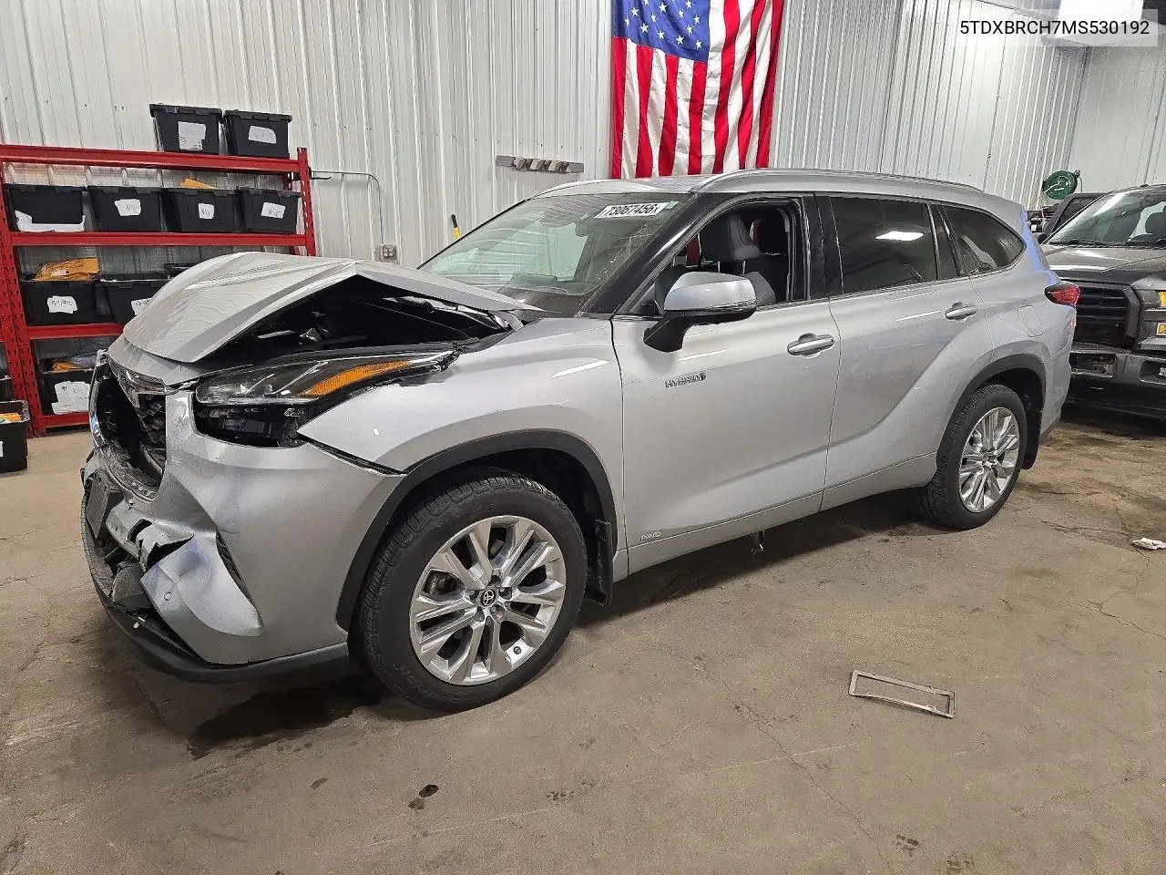 5TDXBRCH7MS530192 Toyota Highlander 2021 — повреждение Передняя часть, фото до ремонта