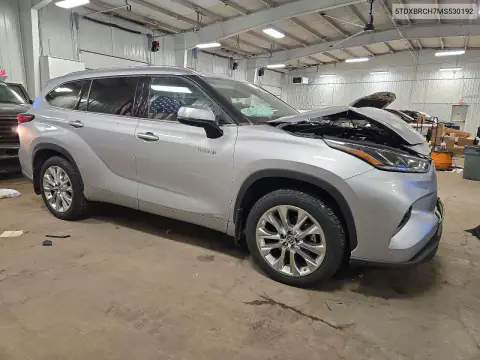 5TDXBRCH7MS530192 — 2021 Toyota Highlander, фото 4 с аукциона Copart, Передняя часть