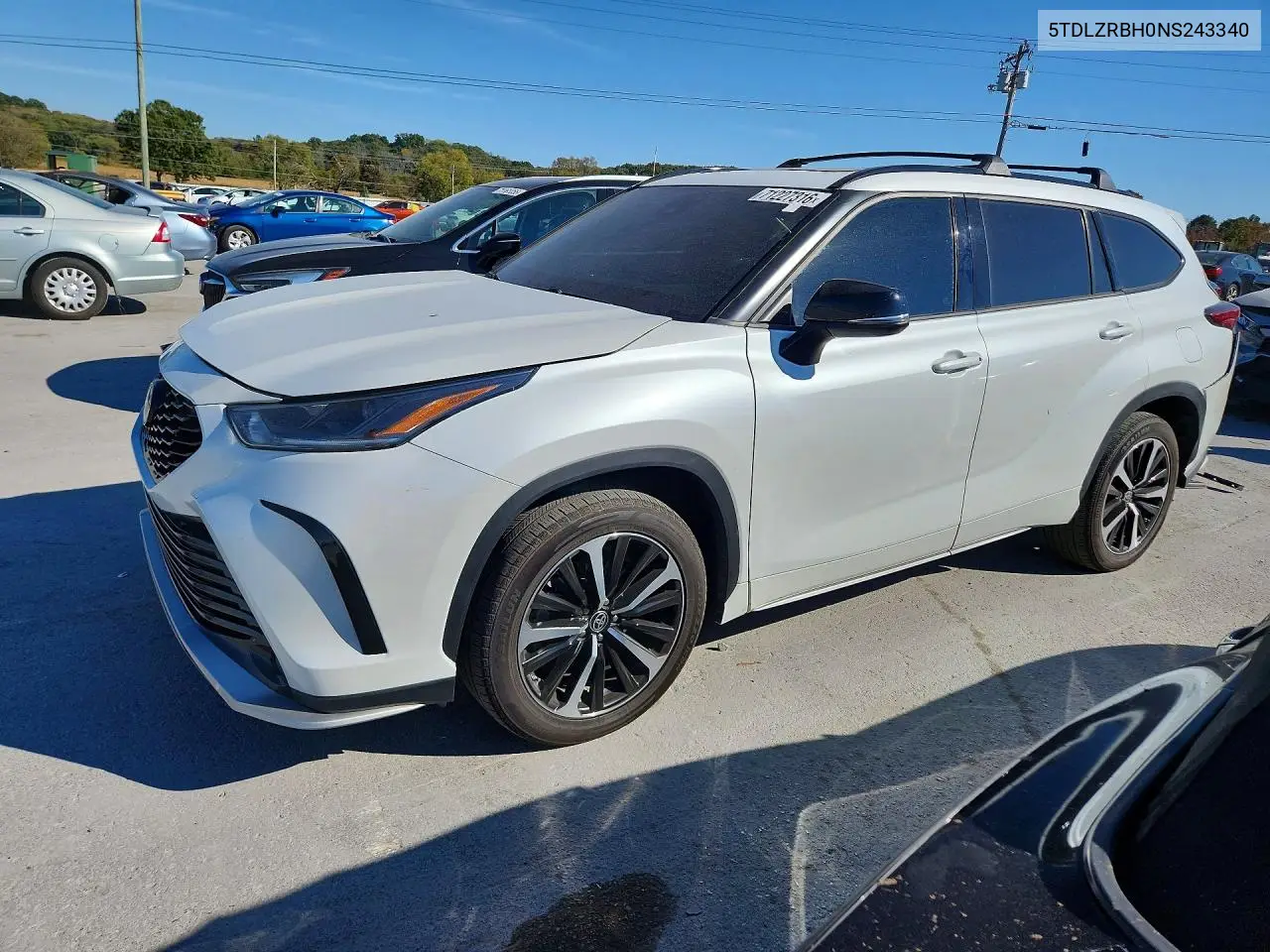 2022 Toyota Highlander Xse VIN 5TDLZRBH0NS243340 фото 1
