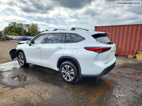 5TDHZRBH4NS193130 — 2022 Toyota Highlander, фото 2 с аукциона Copart, Передняя часть