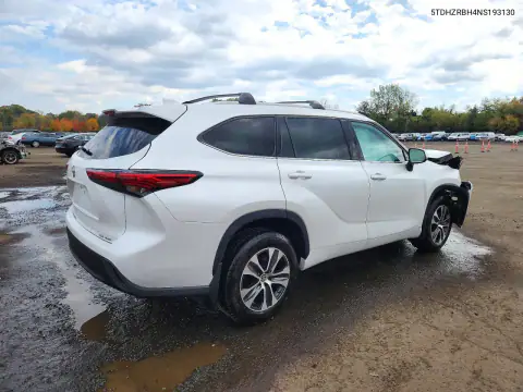 5TDHZRBH4NS193130 — 2022 Toyota Highlander, фото 3 с аукциона Copart, Передняя часть