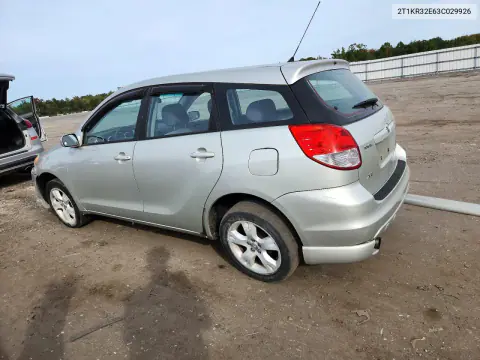 2003 Toyota Matrix Xr VIN 2T1KR32E63C029926 фото 2