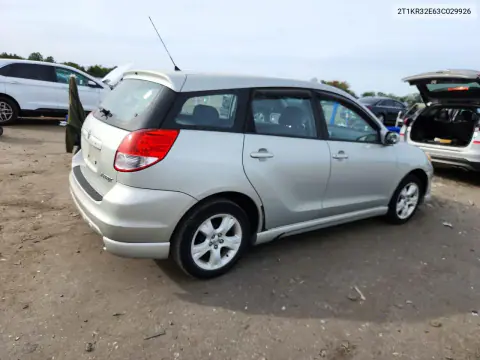2003 Toyota Matrix Xr VIN 2T1KR32E63C029926 фото 3